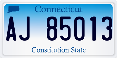 CT license plate AJ85013