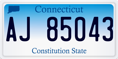 CT license plate AJ85043