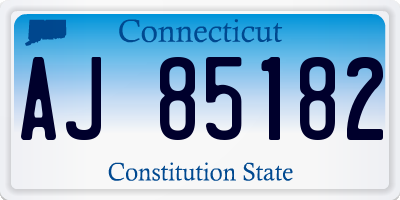CT license plate AJ85182