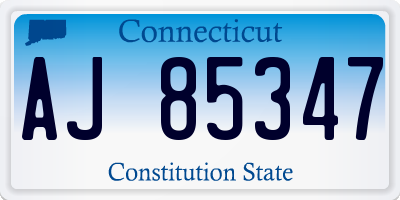 CT license plate AJ85347