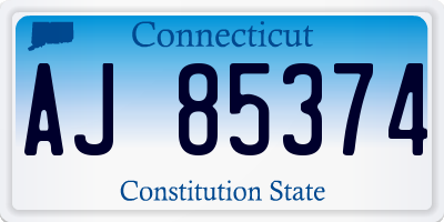 CT license plate AJ85374