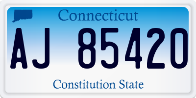 CT license plate AJ85420