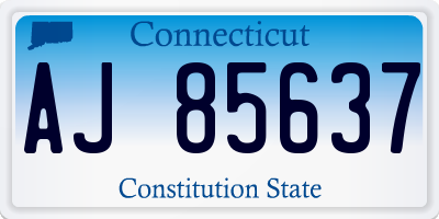 CT license plate AJ85637