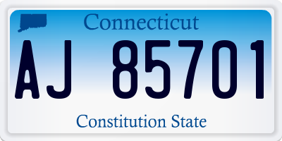 CT license plate AJ85701
