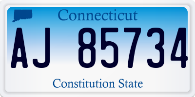CT license plate AJ85734