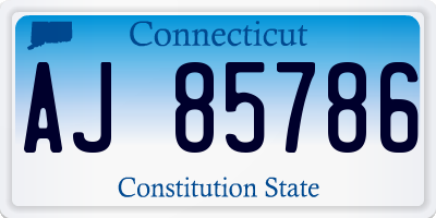 CT license plate AJ85786