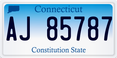 CT license plate AJ85787