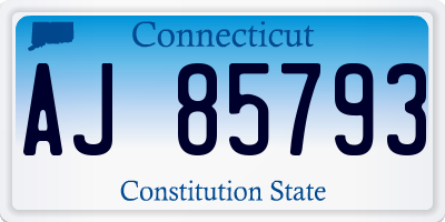 CT license plate AJ85793