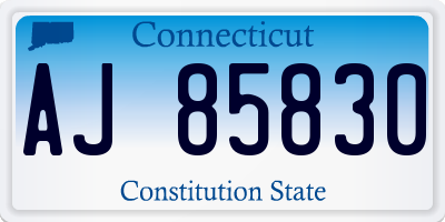 CT license plate AJ85830