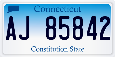 CT license plate AJ85842