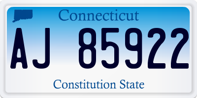 CT license plate AJ85922