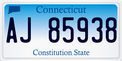 CT license plate AJ85938