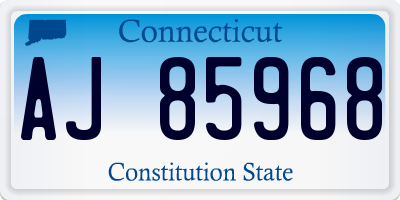 CT license plate AJ85968