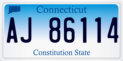 CT license plate AJ86114