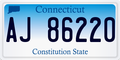 CT license plate AJ86220