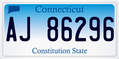 CT license plate AJ86296