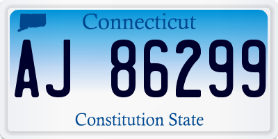 CT license plate AJ86299