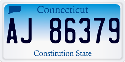 CT license plate AJ86379