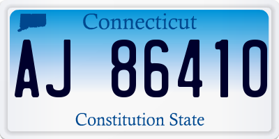 CT license plate AJ86410