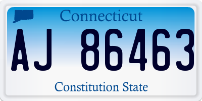 CT license plate AJ86463