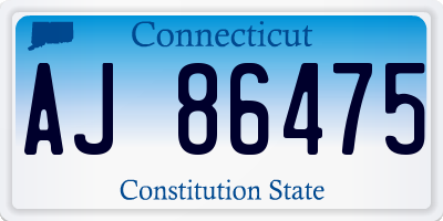 CT license plate AJ86475