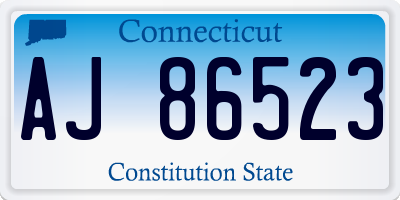 CT license plate AJ86523
