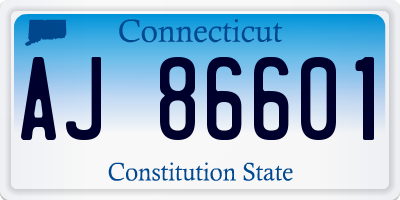 CT license plate AJ86601