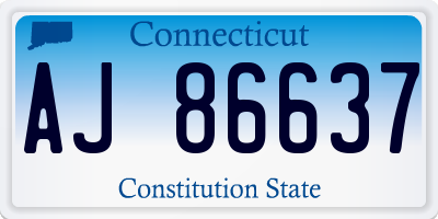 CT license plate AJ86637