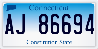 CT license plate AJ86694