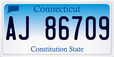 CT license plate AJ86709