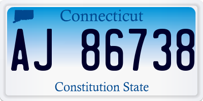 CT license plate AJ86738