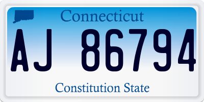 CT license plate AJ86794