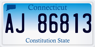 CT license plate AJ86813