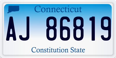 CT license plate AJ86819