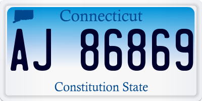 CT license plate AJ86869