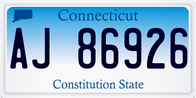 CT license plate AJ86926