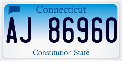 CT license plate AJ86960