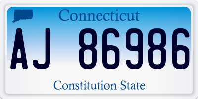 CT license plate AJ86986