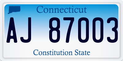CT license plate AJ87003
