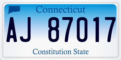 CT license plate AJ87017