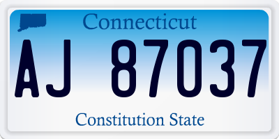 CT license plate AJ87037