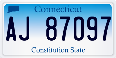 CT license plate AJ87097