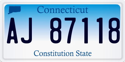 CT license plate AJ87118