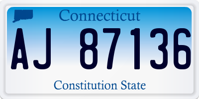 CT license plate AJ87136