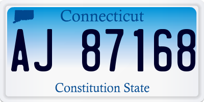 CT license plate AJ87168