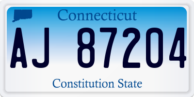 CT license plate AJ87204