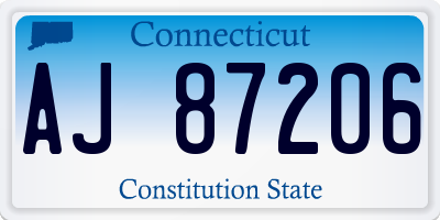 CT license plate AJ87206