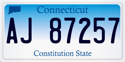 CT license plate AJ87257
