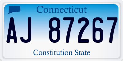 CT license plate AJ87267