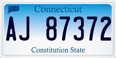CT license plate AJ87372